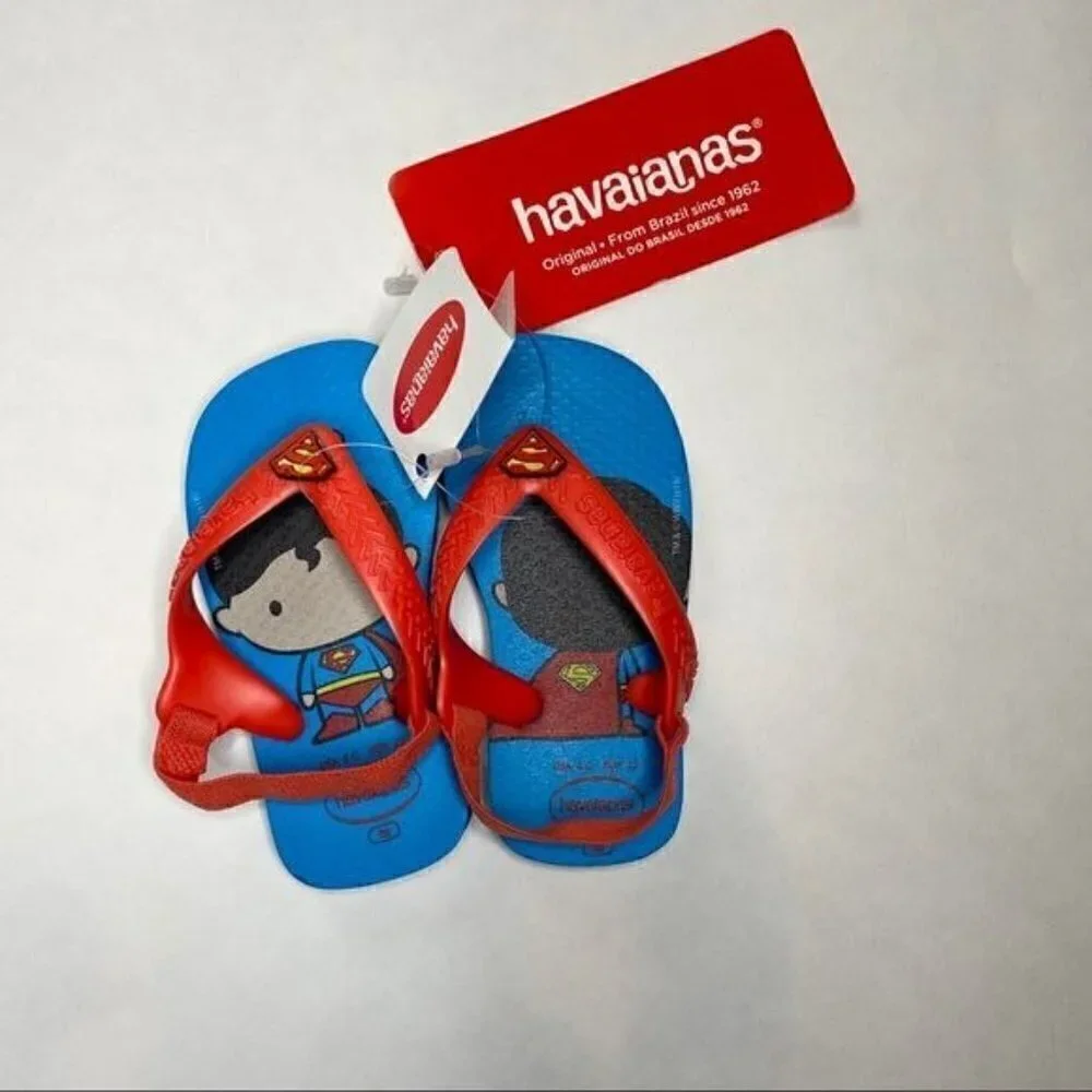 Havaianas Superman Flip Flops NWT 6C